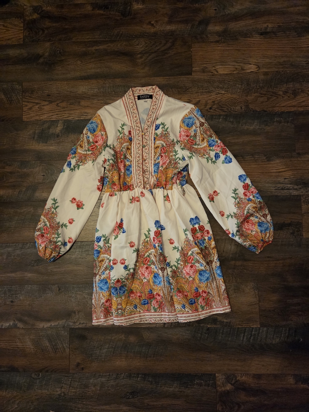 Betsy by Betsy Moss floral mini dress Size XS MSRP $170
